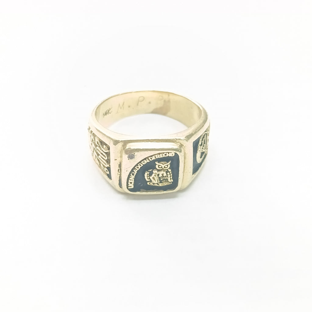 ANILLO DE GRADUACIÓN ORO 14 K 8.4 GRMS (SEMINUEVO)