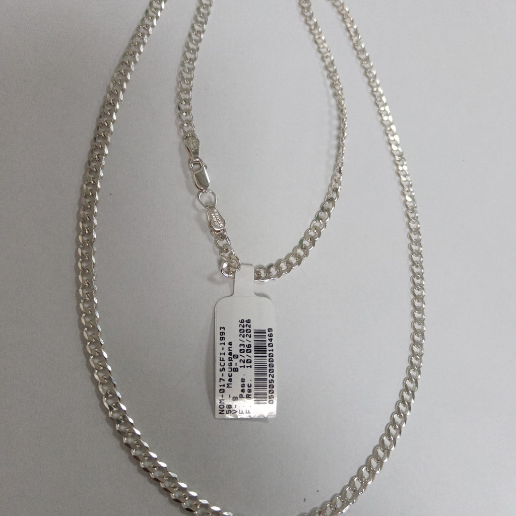 CADENA TEJIDO BARBADO PLATA .925 60 CM 13.8 GR (NUEVO)