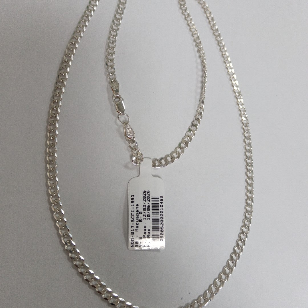 CADENA TEJIDO BARBADO PLATA .925 60 CM 13.8 GR (NUEVO)