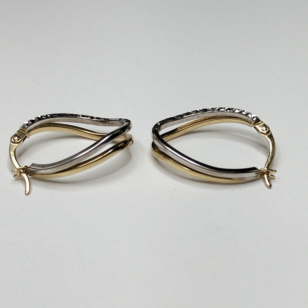 ARRACADAS PAR ORO, ORO BLANCO 14 K 2 GRMS (SEMINUEVO)