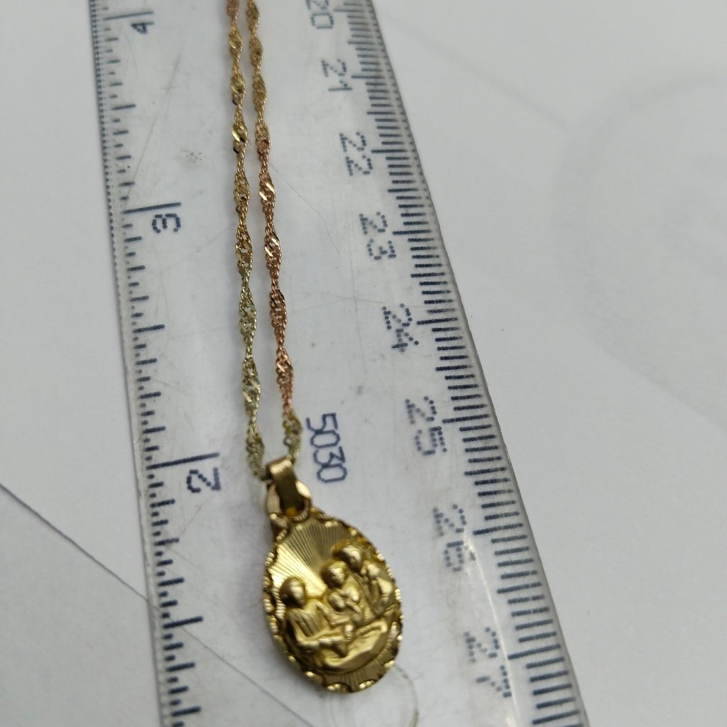 CADENA, DIJE ORO, ORO COMBINADO 10 K 2.6 GRMS (SEMINUEVO)