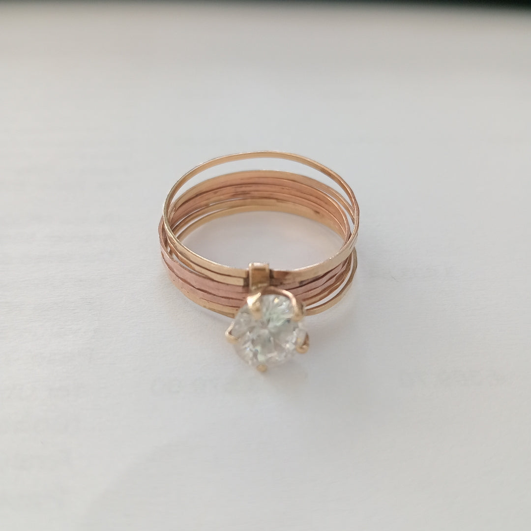 ANILLO ORO COMBINADO 10 K 2,60 GRMS (SEMINUEVO)