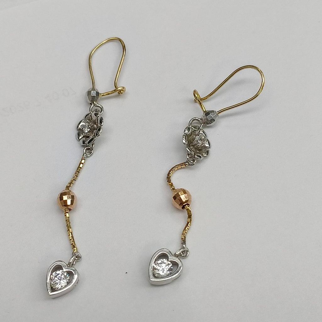 ARETES PAR ORO COMBINADO 14 K 2.1 GRMS (SEMINUEVO)