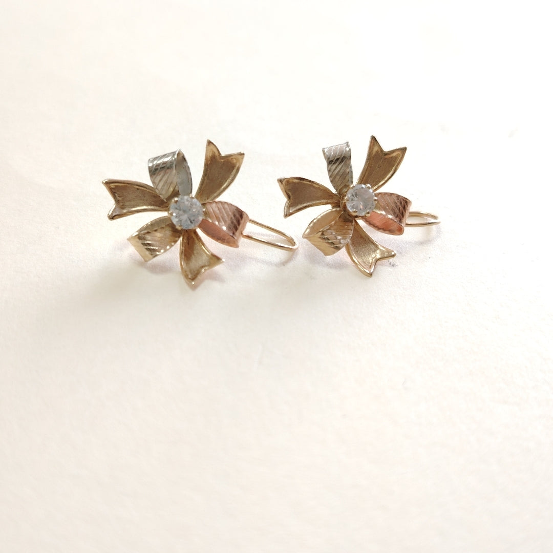 ARETES PAR ORO COMBINADO 10 K 2,40 GRMS (SEMINUEVO)