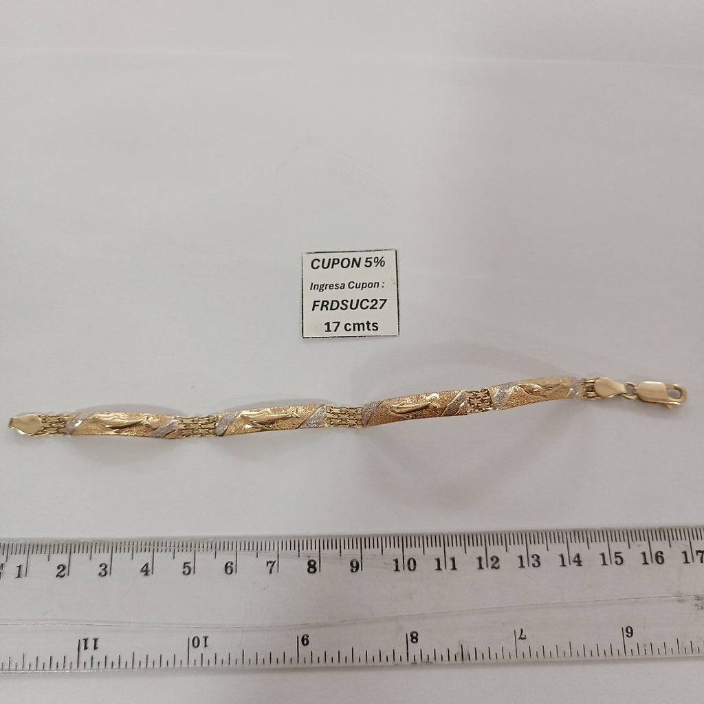PULSERA ORO COMBINADO 14 K 6,80 GRMS (SEMINUEVO)
