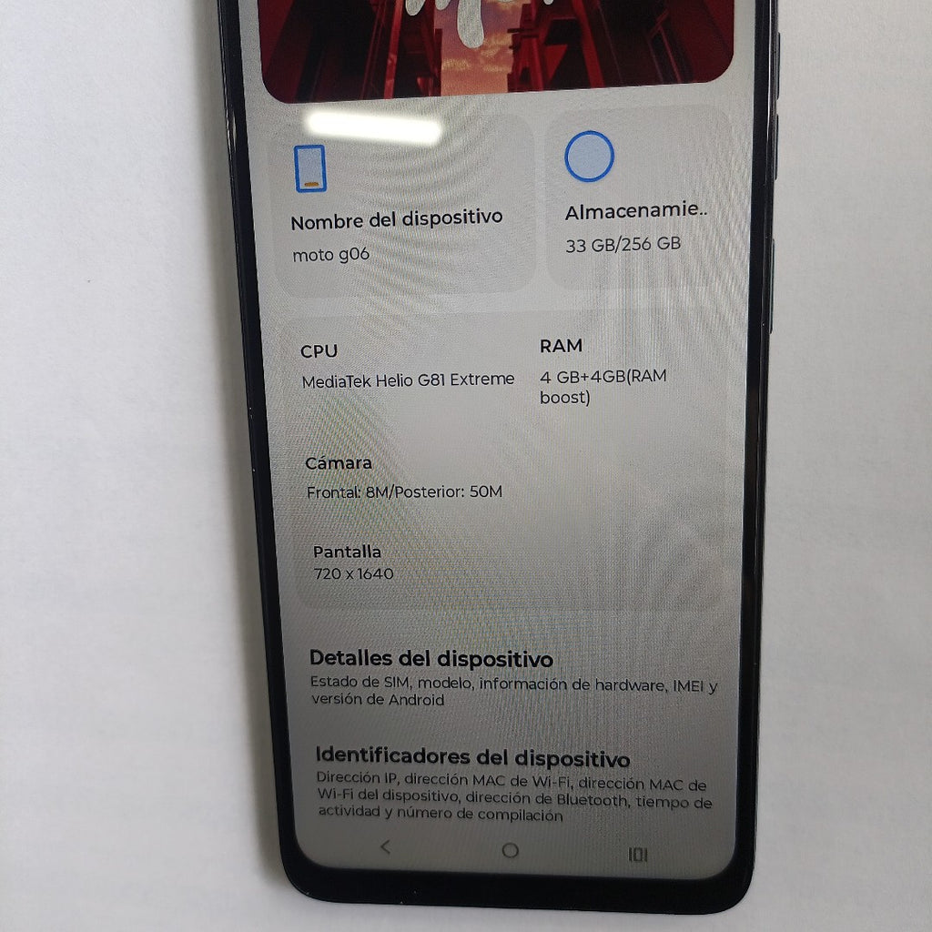 CELULAR MOTOROLA MOTO G06 XT2535-2 (2025) 256 GB 4 GB RAM (SEMINUEVO)