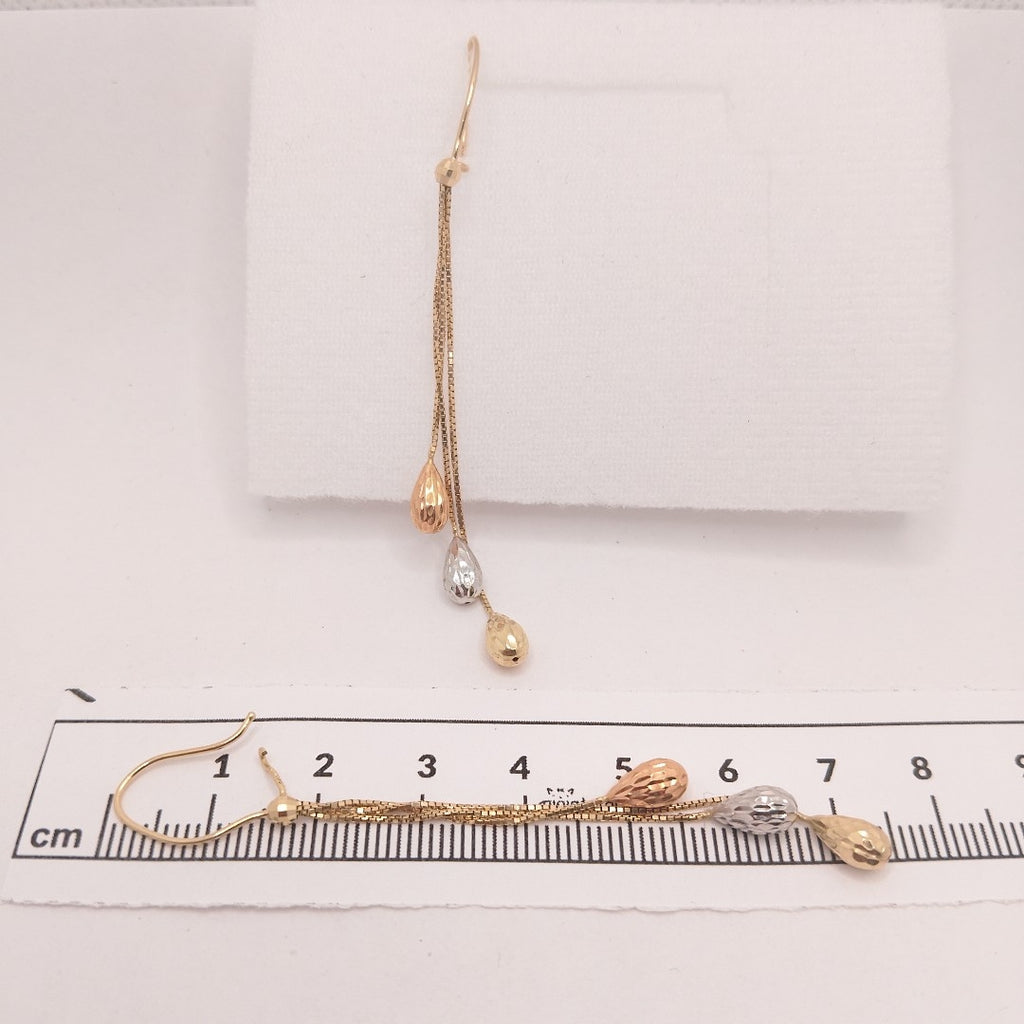 ARETES PAR ORO, ORO COMBINADO 14 K 2.2 GRMS (SEMINUEVO)