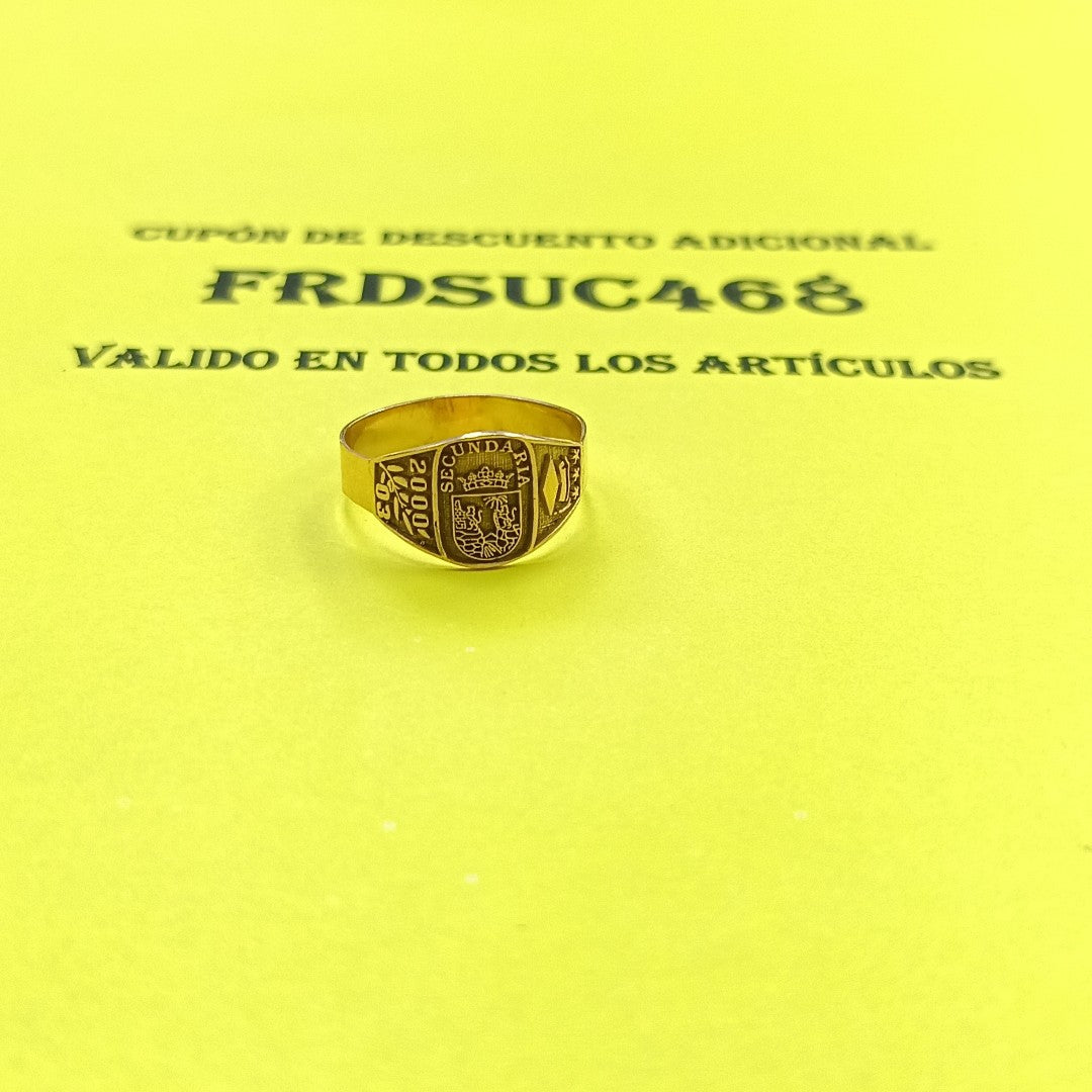 ANILLO DE GRADUACIÓN ORO 8 K 2 GRMS (SEMINUEVO)