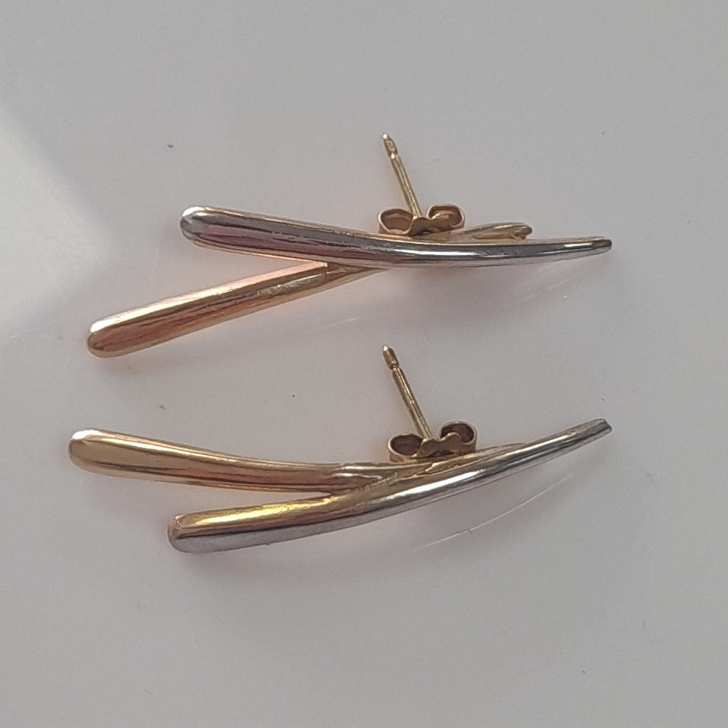 BROQUELES PAR ORO COMBINADO 14 K 1,90 GRMS (SEMINUEVO)