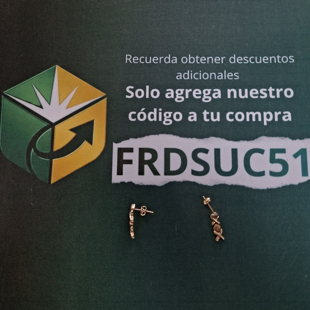 BROQUELES PAR ORO COMBINADO 14 K 2.8 GRMS (SEMINUEVO)