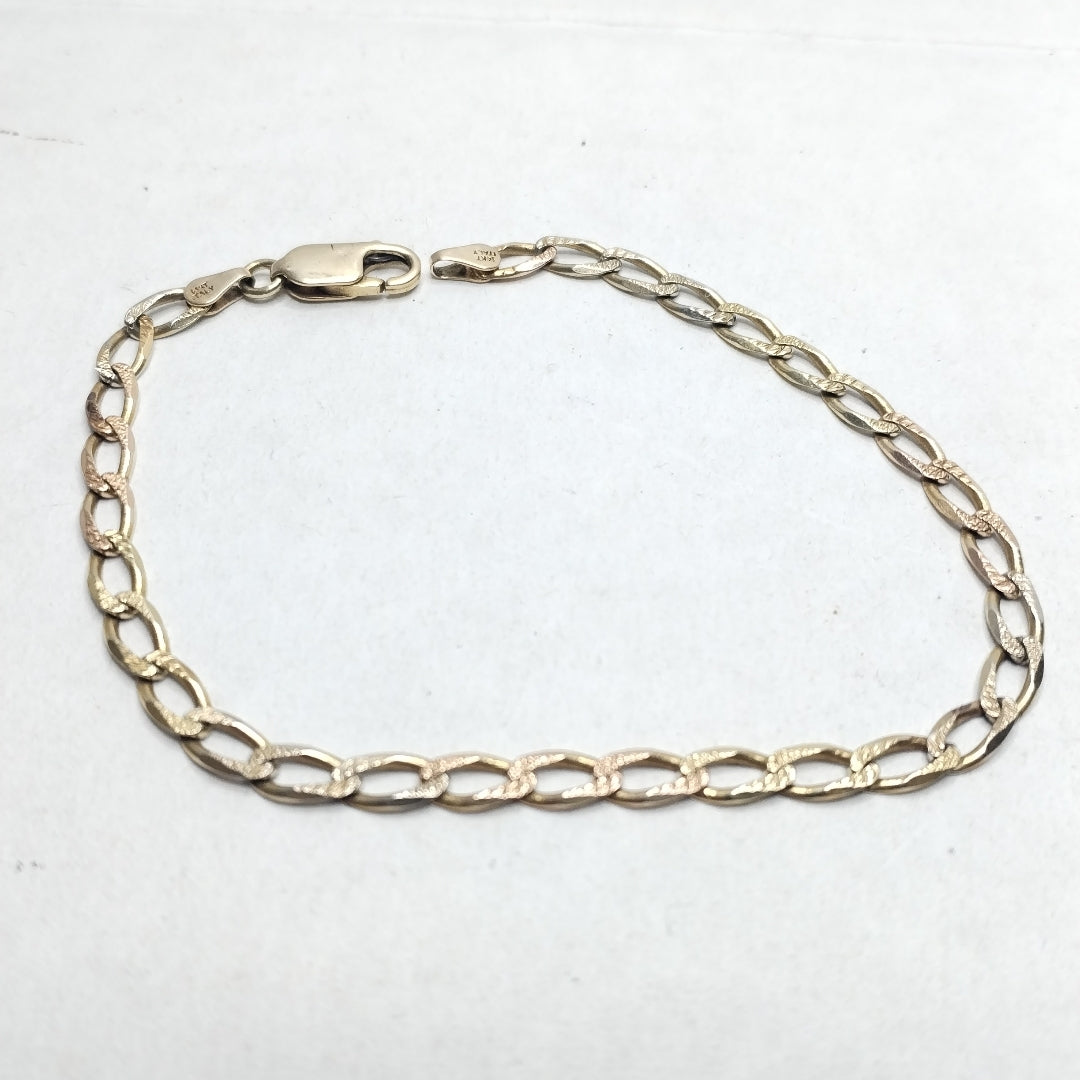 PULSERA ORO, ORO COMBINADO 14 K 6.3 GRMS (SEMINUEVO)