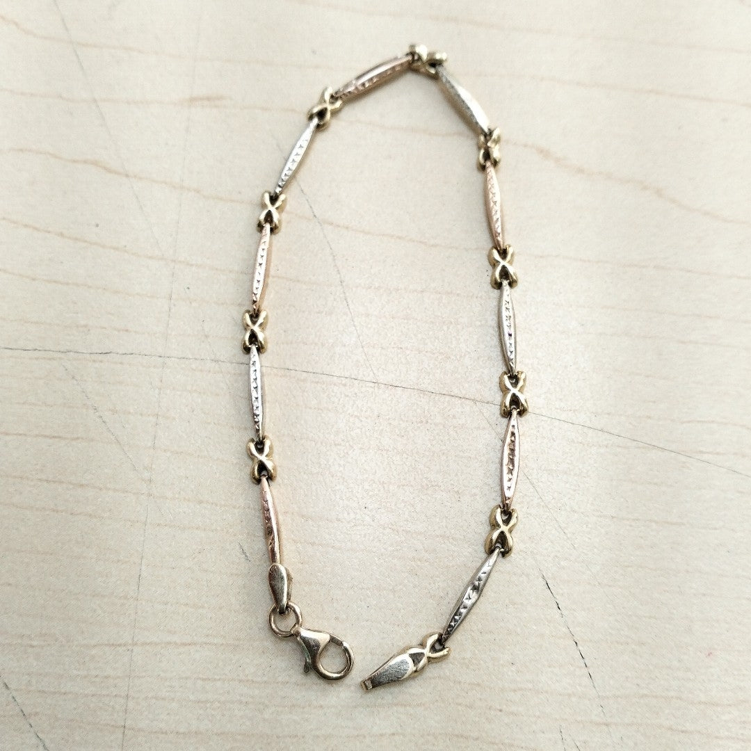 PULSERA ORO COMBINADO 14 K 3.3 GRMS (SEMINUEVO)