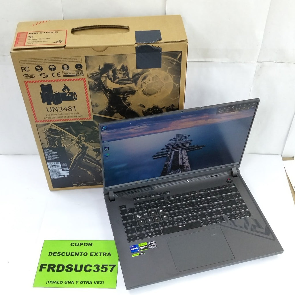 LAPTOP ASUS ROG STRIX G16 G614JV-N3192W (2024) 1 TB SSD 16 GB RAM (SEMINUEVO)