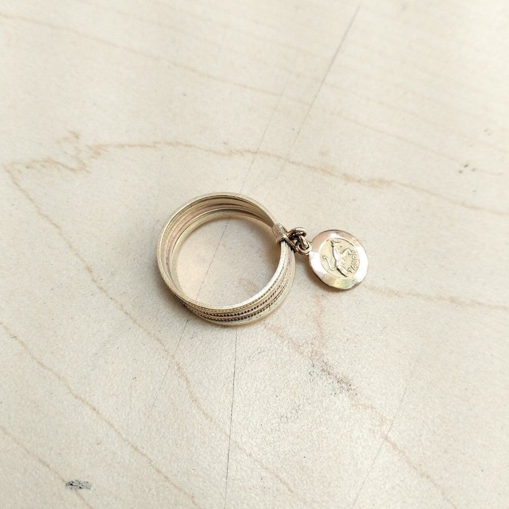 SEMANARIO DE ARGOLLAS ORO COMBINADO 14 K 4.2 GRMS (SEMINUEVO)