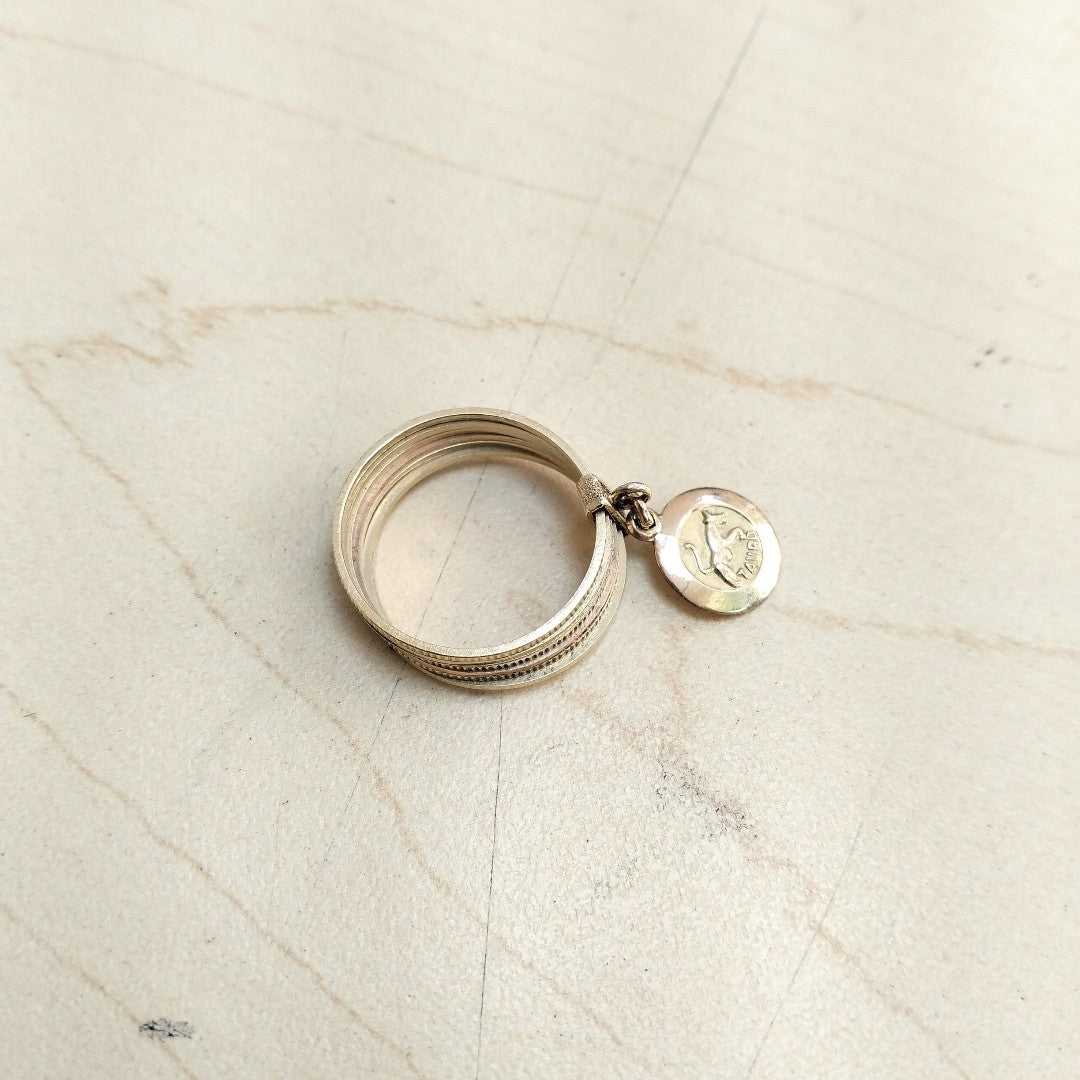 SEMANARIO DE ARGOLLAS ORO COMBINADO 14 K 4.2 GRMS (SEMINUEVO)