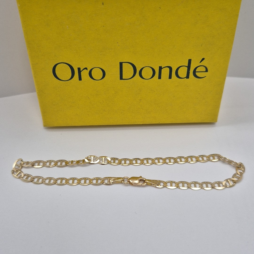 PULSERAS TEJIDO MARINERA ORO 14K 21 CM 3.5 GR (NUEVO)