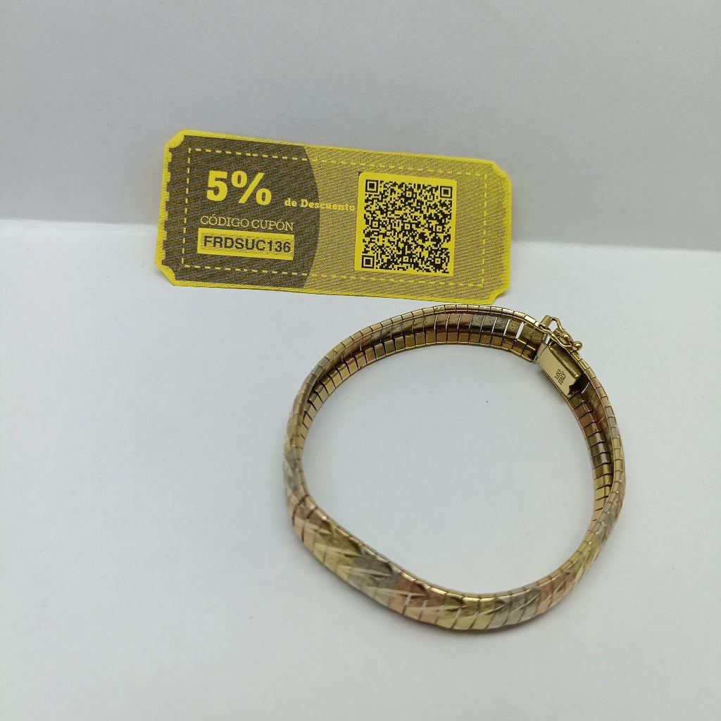 PULSERA RIGIDA ORO COMBINADO 14 K 18,10 GRMS (SEMINUEVO)