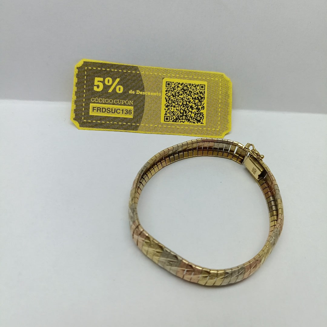 PULSERA RIGIDA ORO COMBINADO 14 K 18,10 GRMS (SEMINUEVO)