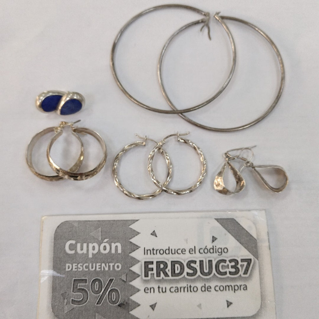 ANILLITO, ARETES PAR, ARRACADAS PAR, BRAZALETE, CADENA, DIJE PLATA 72.6 GRMS (SEMINUEVO)