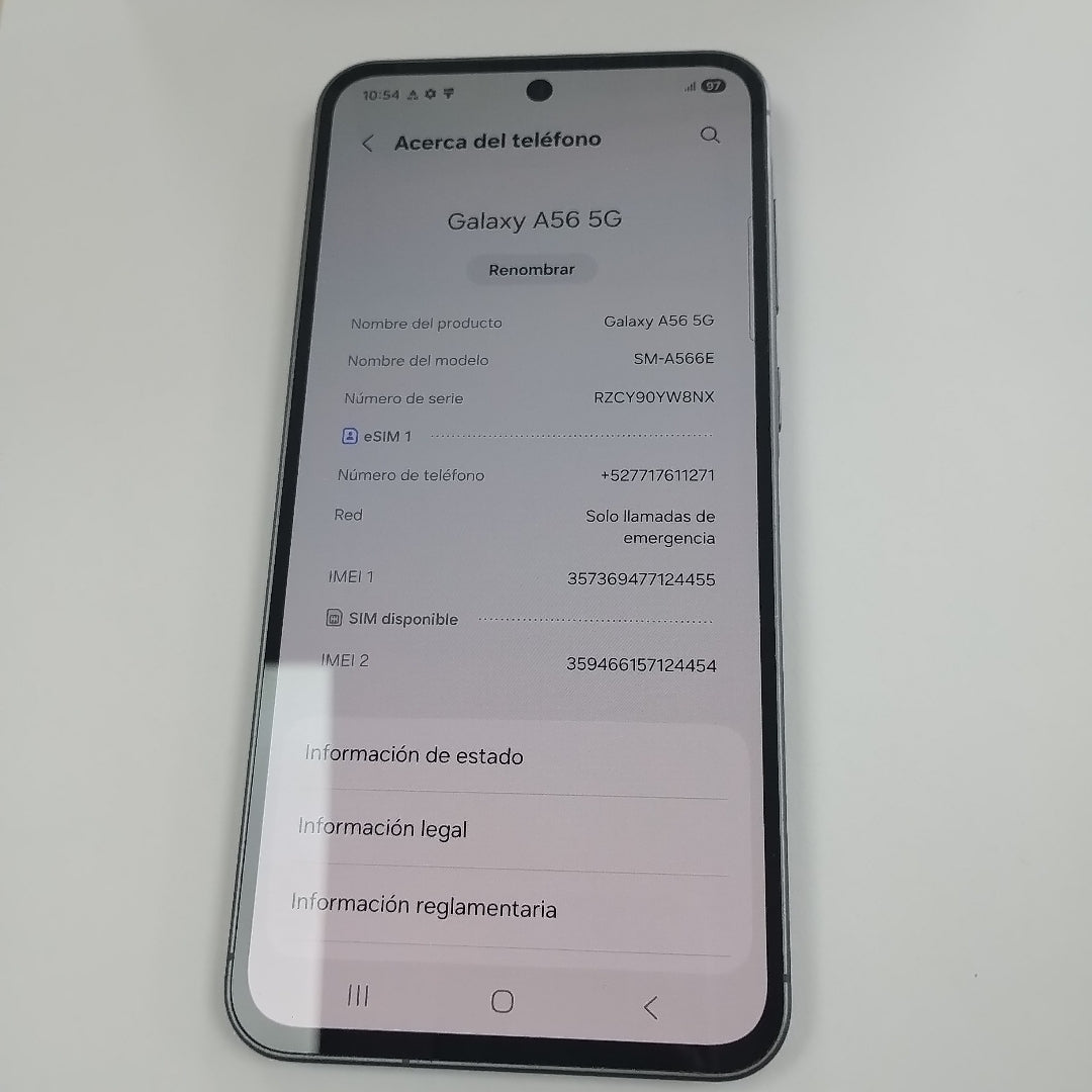 CELULAR SAMSUNG GALAXY A56 SM-A566E (2025) 256 GB 8 GB RAM (SEMINUEVO)