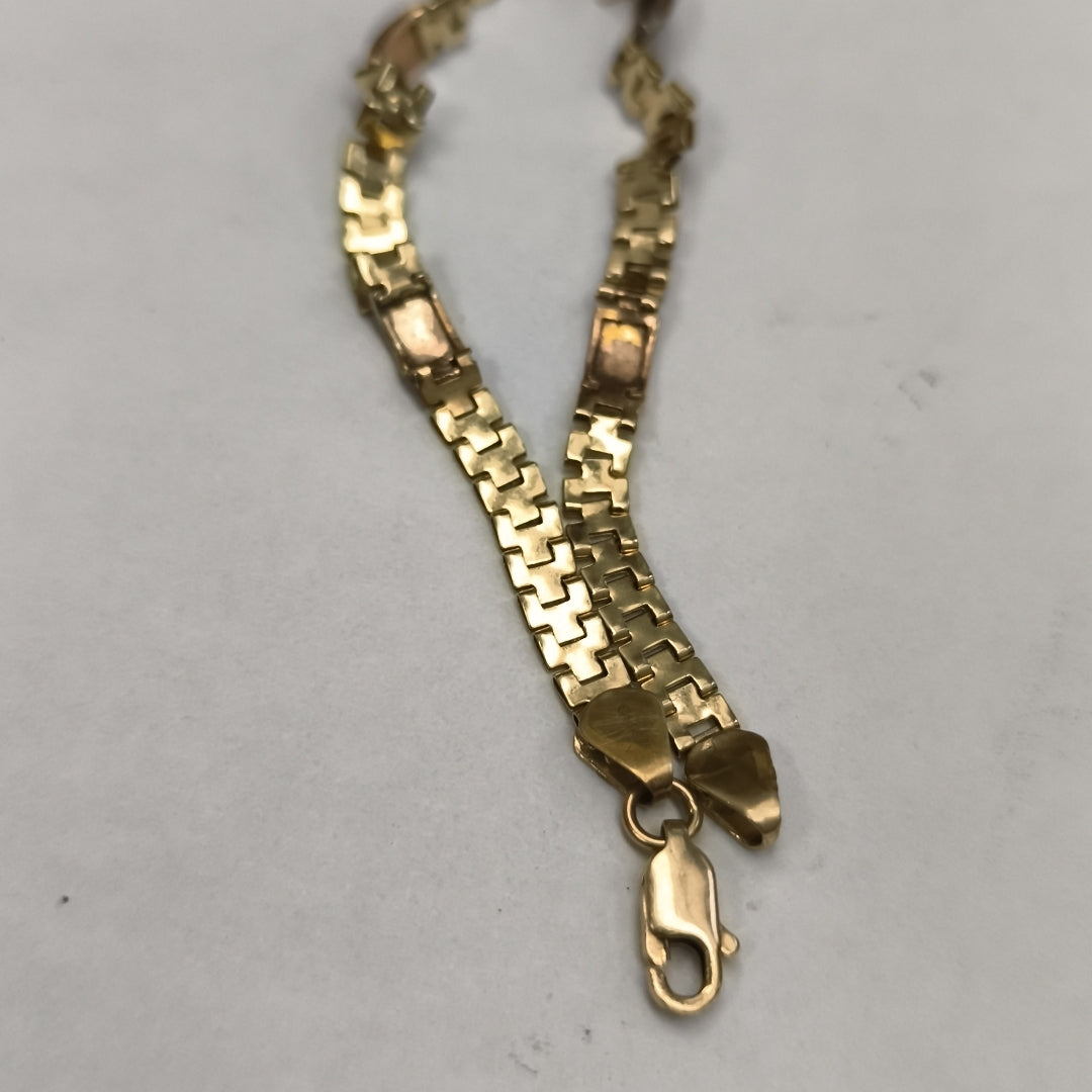 PULSERA ORO COMBINADO 14 K 3.7 GRMS (SEMINUEVO)