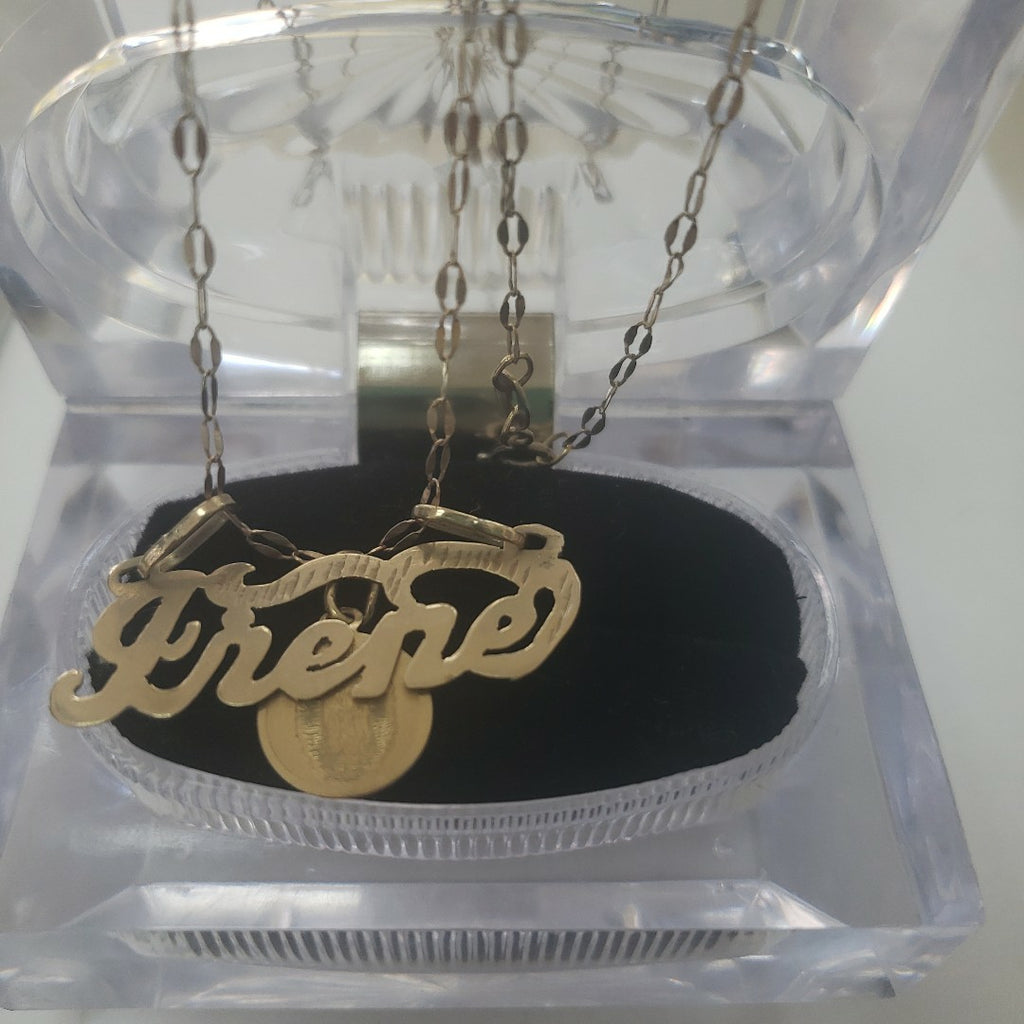 CADENA, DIJE ORO, ORO COMBINADO 10 K 3 GRMS (SEMINUEVO)
