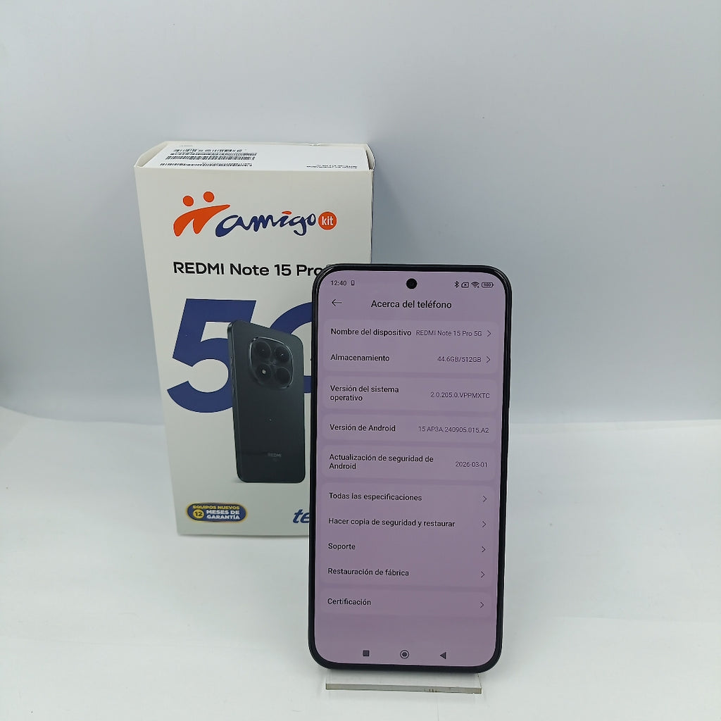 CELULAR XIAOMI REDMI NOTE 15 PRO 5G 25080RABDG (2026) 512 GB 8 GB RAM (SEMINUEVO)