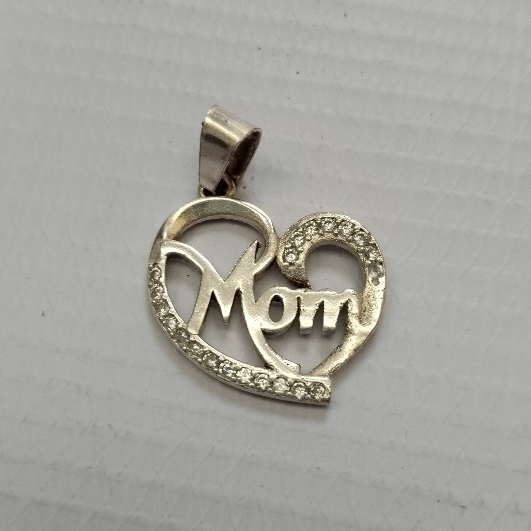 DIJE CORAZON C/CIRCONIAS PLATA .925 3.1 GR (NUEVO)