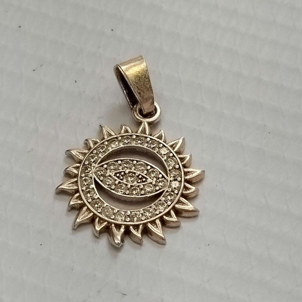 DIJE OJO MAGICO CON CIRCONIAS PLATA .925 2 GR (NUEVO)