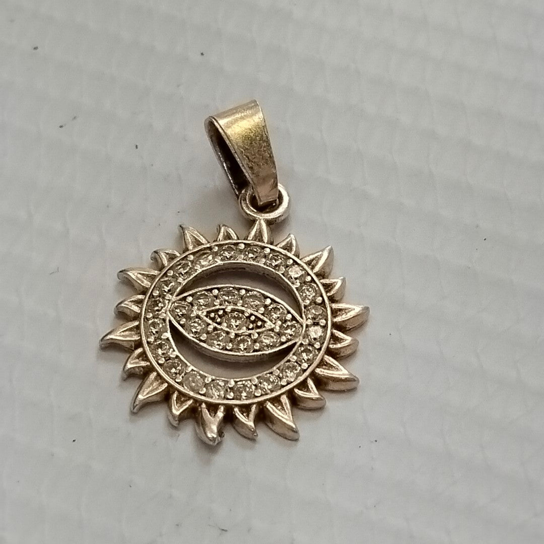 DIJE OJO MAGICO CON CIRCONIAS PLATA .925 2 GR (NUEVO)