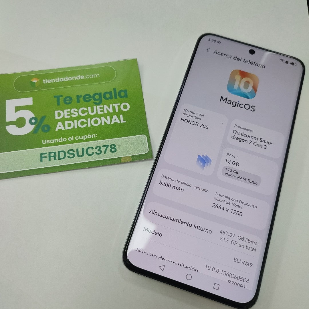 CELULAR HONOR 200 5G ELI-NX9 (2024) 512 GB 12 GB RAM (SEMINUEVO)