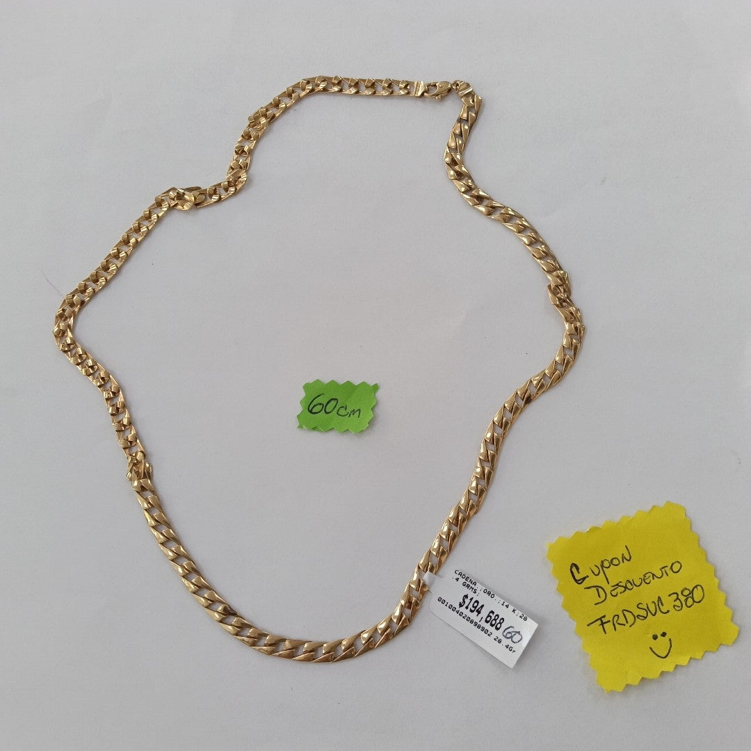 CADENA ORO 14 K 28.4 GRMS (SEMINUEVO)