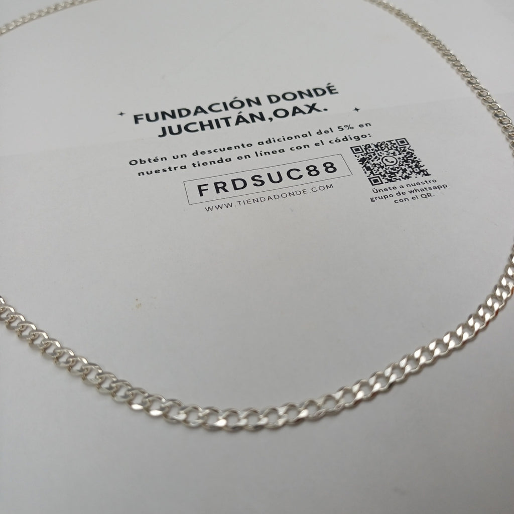 CADENA TEJIDO BARBADO PLATA .925 55 CM 11.8 GR (NUEVO)