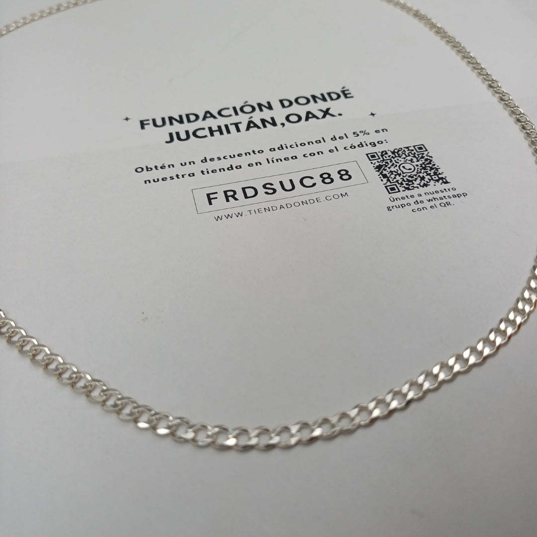 CADENA TEJIDO BARBADO PLATA .925 55 CM 11.8 GR (NUEVO)