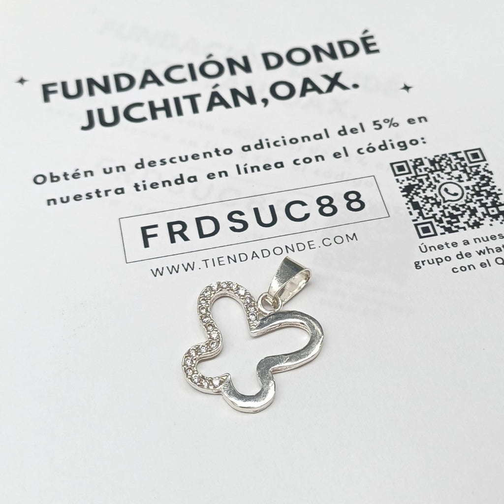 DIJE MARIPOSA C/CIRCONIAS PLATA .925 2.3 GR (NUEVO)