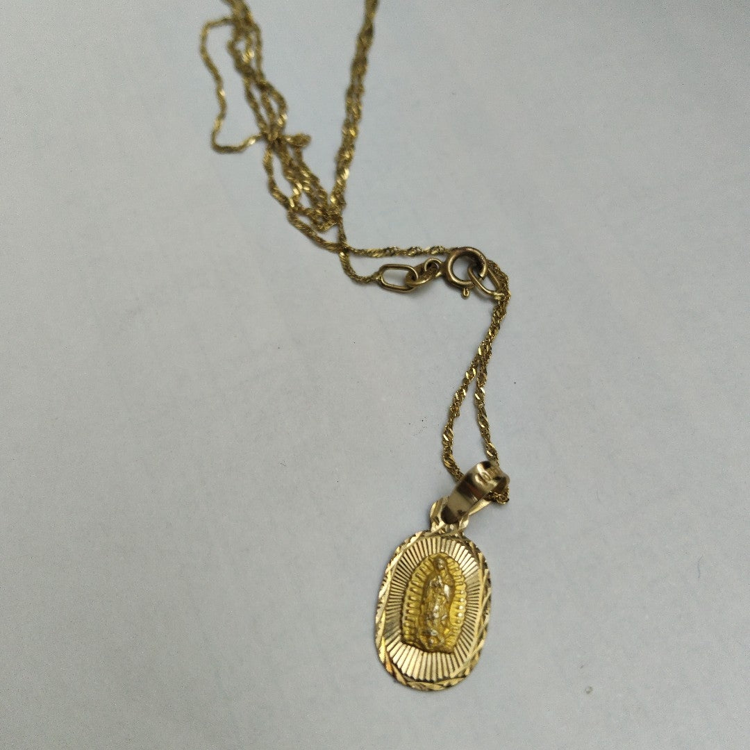 CADENA, MEDALLA RELIGIOSA ORO 10 K 1.4 GRMS (SEMINUEVO)