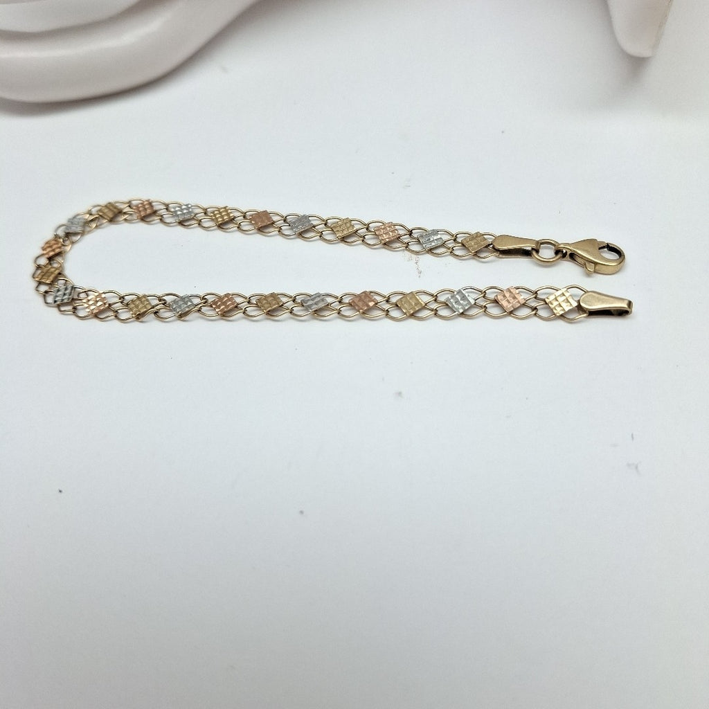 PULSERA ORO COMBINADO 10 K 2.7 GRMS (SEMINUEVO)