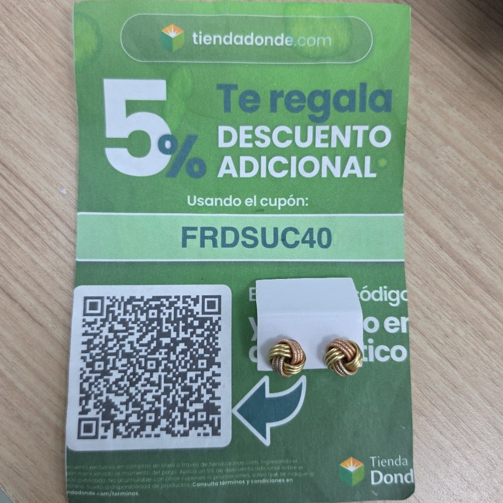 BROQUELES PAR ORO COMBINADO 14 K 2.5 GRMS (SEMINUEVO)