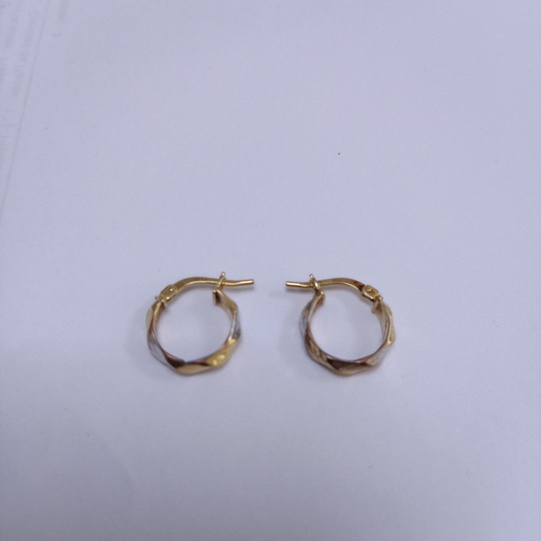 ARETES PAR ORO COMBINADO 14 K 1.2 GRMS (SEMINUEVO)