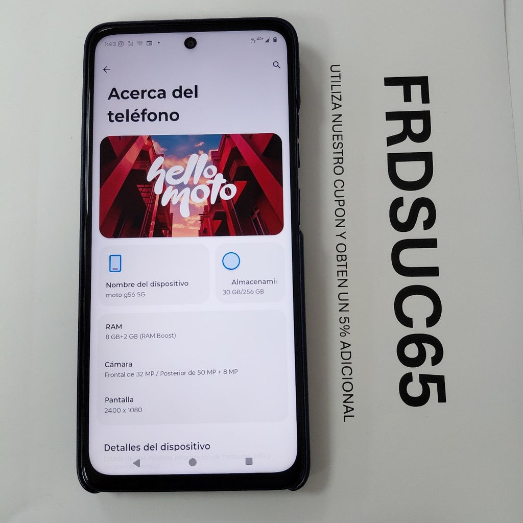 CELULAR MOTOROLA MOTO G56 5G XT2529-1(2025) 256 GB 8 GB RAM (SEMINUEVO)