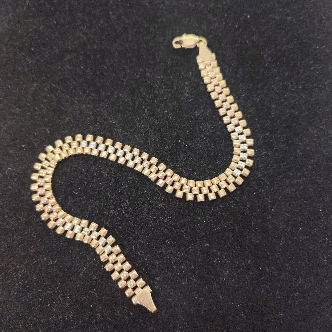 PULSERA ORO, ORO COMBINADO 10 K 9 GRMS (SEMINUEVO)
