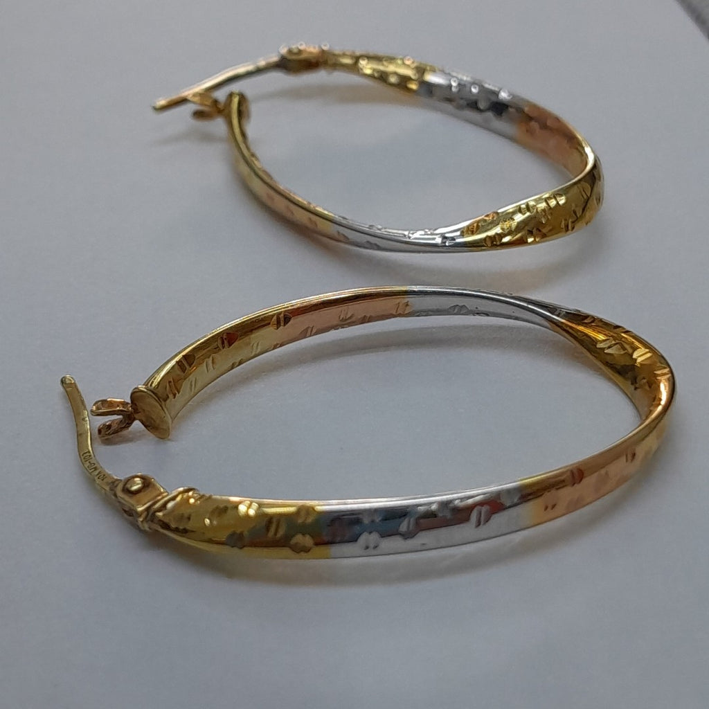ARRACADAS PAR ORO COMBINADO 10 K 1,60 GRMS (SEMINUEVO)