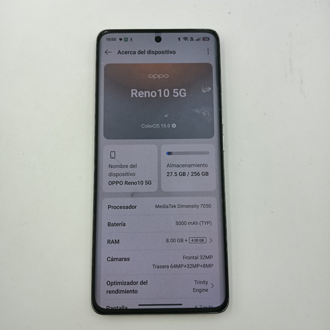 CELULAR OPPO RENO 10 CPH2531 (2023) 256 GB 8 GB RAM (SEMINUEVO)