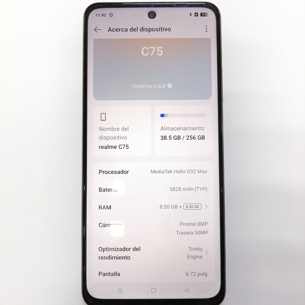 CELULAR REALME C75 RMX3941 (2025) 256 GB 8 GB RAM (SEMINUEVO)