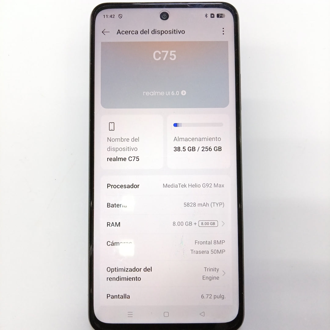 CELULAR REALME C75 RMX3941 (2025) 256 GB 8 GB RAM (SEMINUEVO)