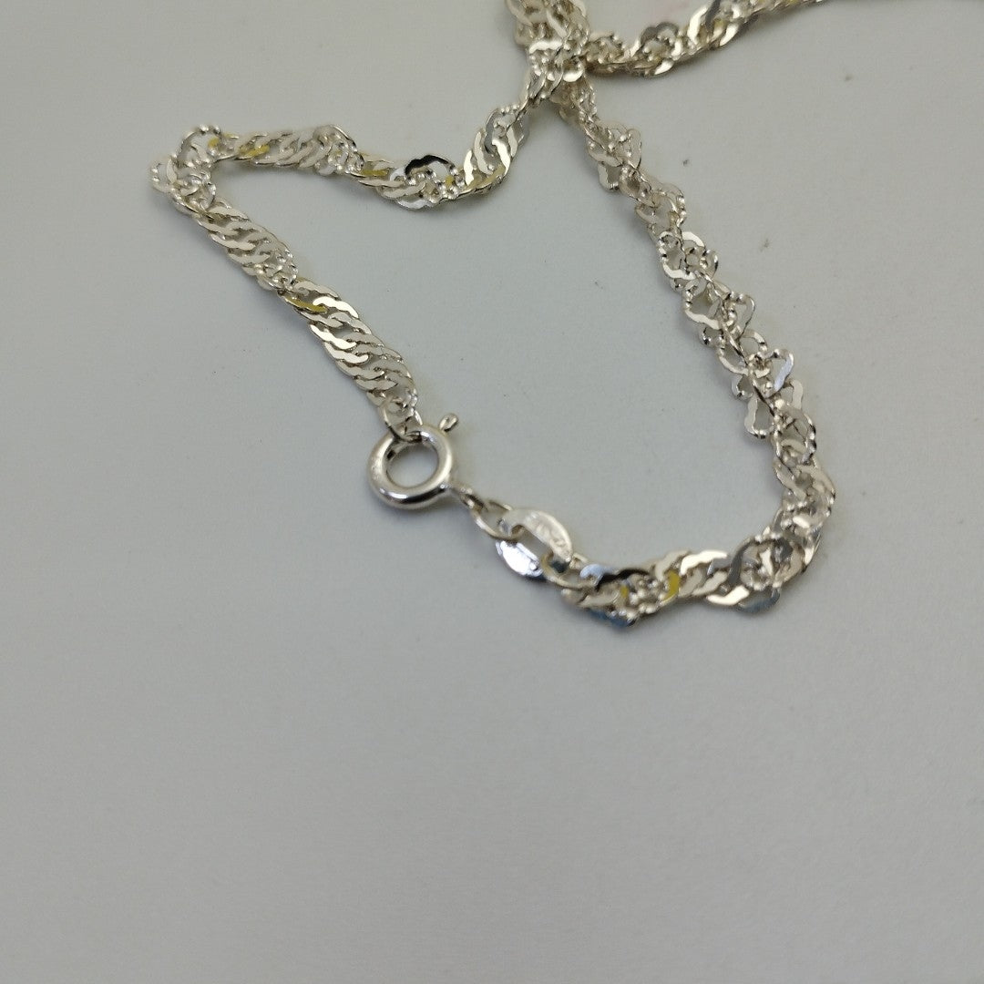 CADENA TEJIDO MEDIO TORZAL PLATA .925 55 CM 6 GR (NUEVO)