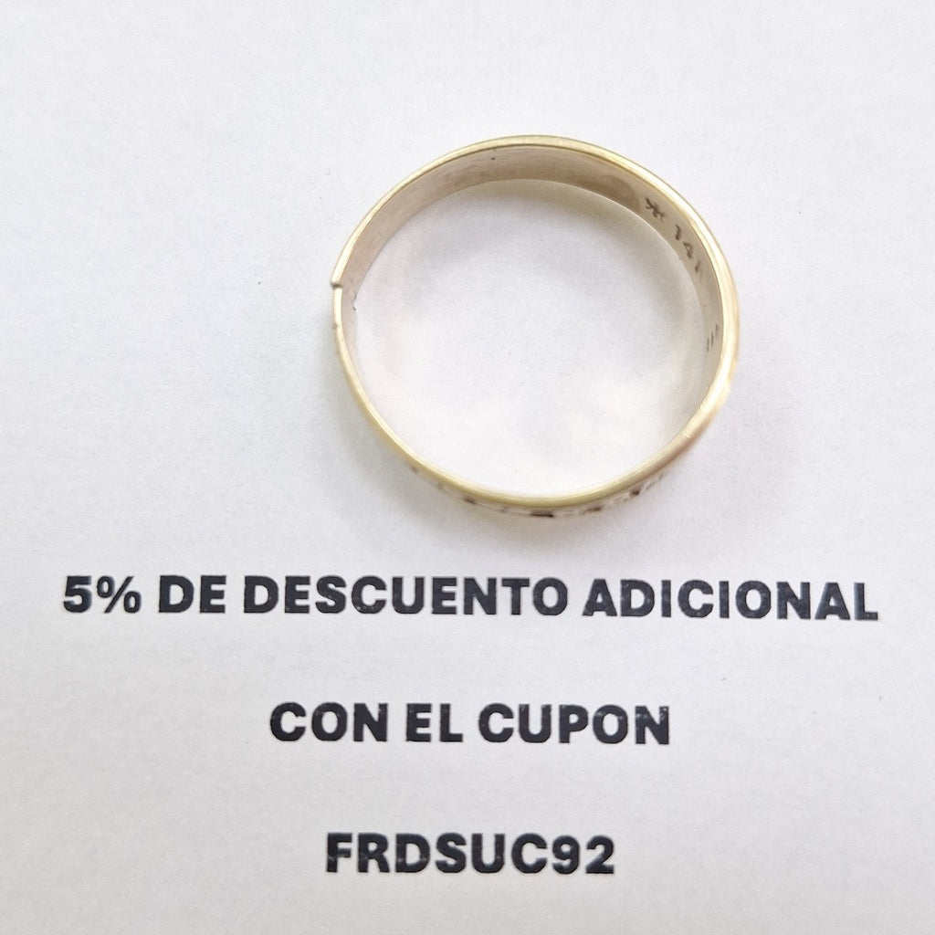 ARGOLLA DE LA SUERTE ORO 14 K 5.2 GRMS (SEMINUEVO)