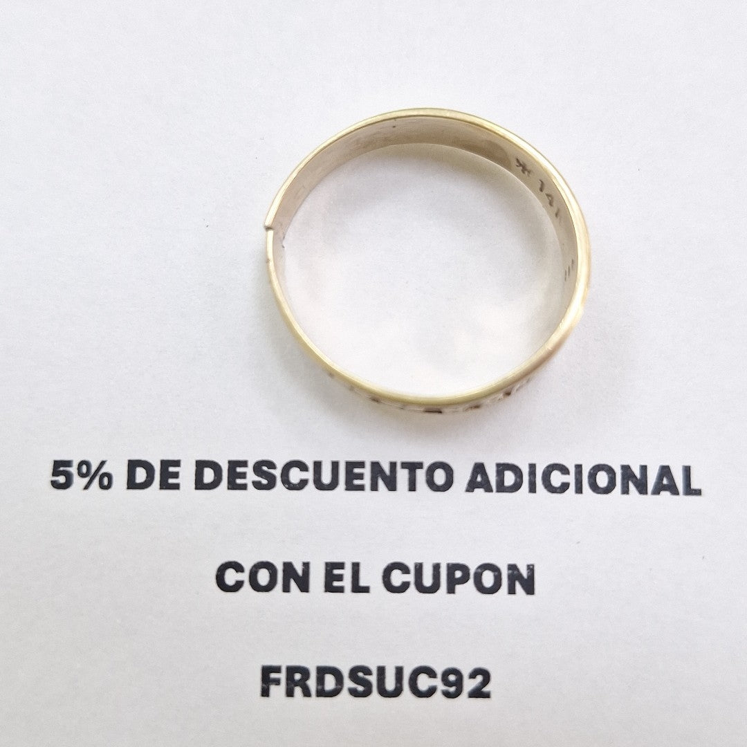 ARGOLLA DE LA SUERTE ORO 14 K 5.2 GRMS (SEMINUEVO)
