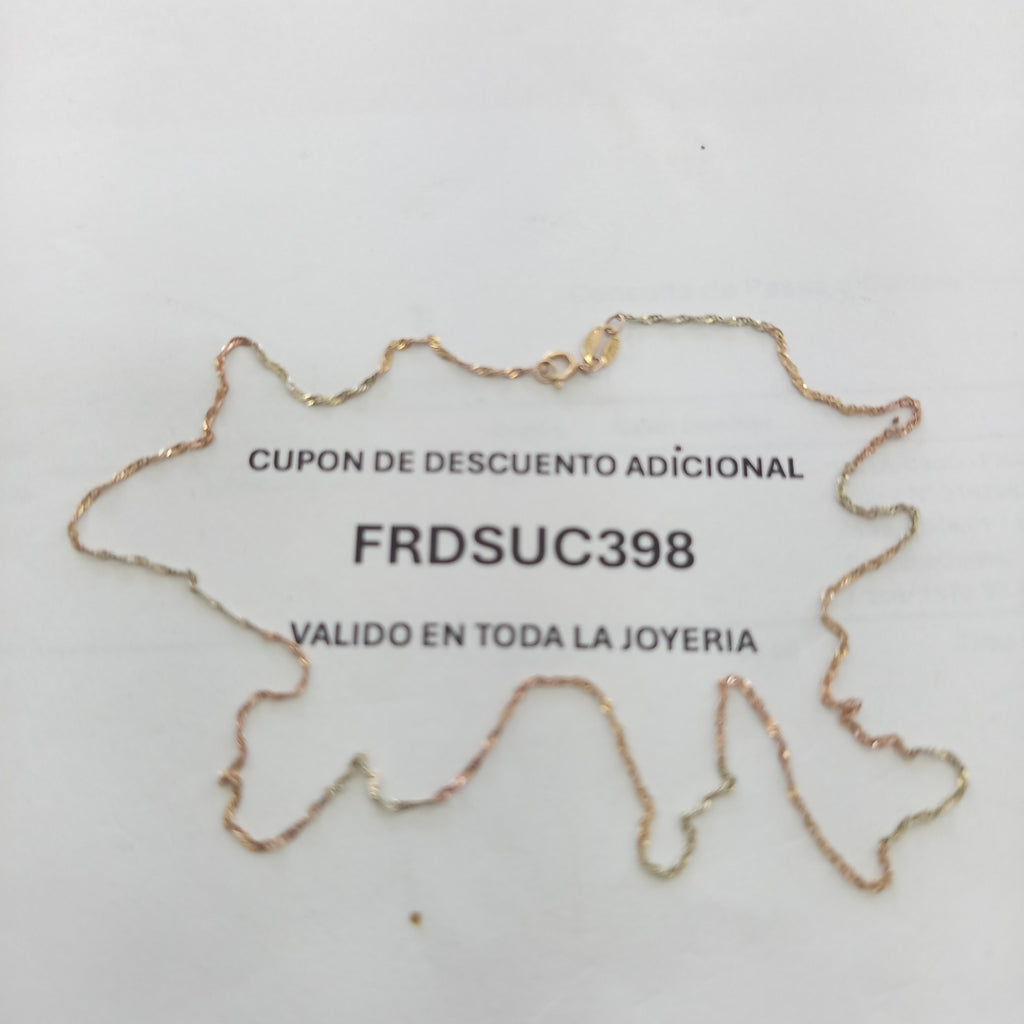 CADENA ORO,ORO COMBINADO 10 K 0,80 GRMS (SEMINUEVO)