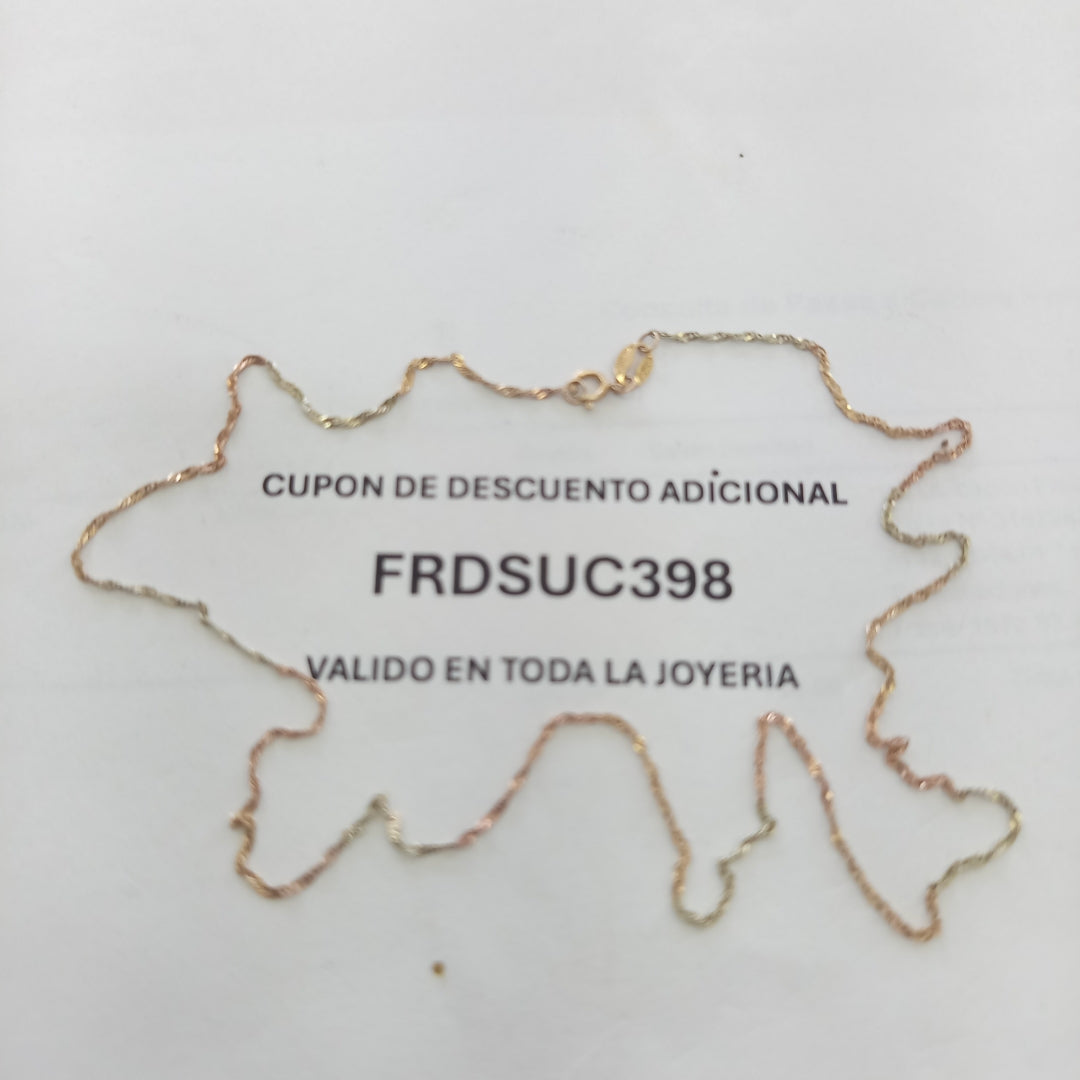 CADENA ORO,ORO COMBINADO 10 K 0,80 GRMS (SEMINUEVO)